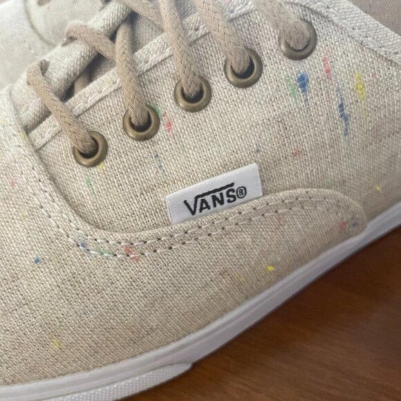 Vans Speckle Linen Tan Authentic Lo Pro Shoes, Women's 7.5 Men's 6 - Picture 3 of 6